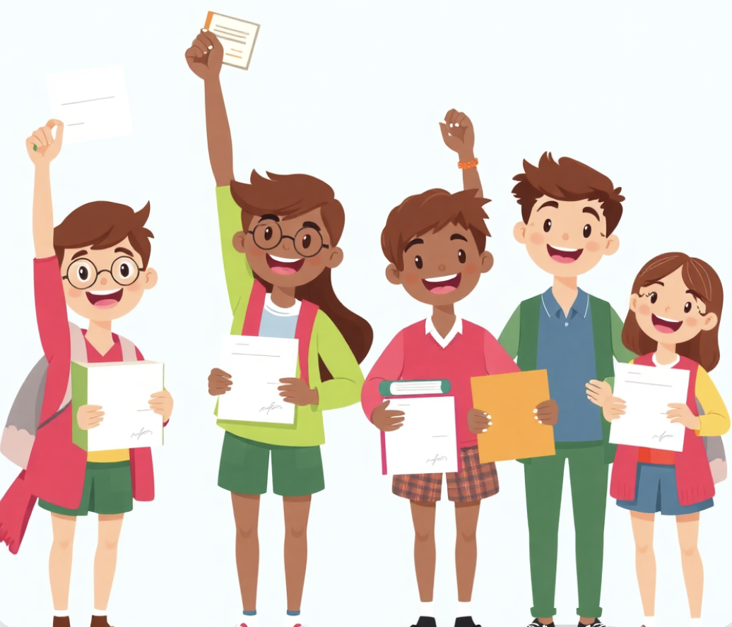 Children celebrating learning